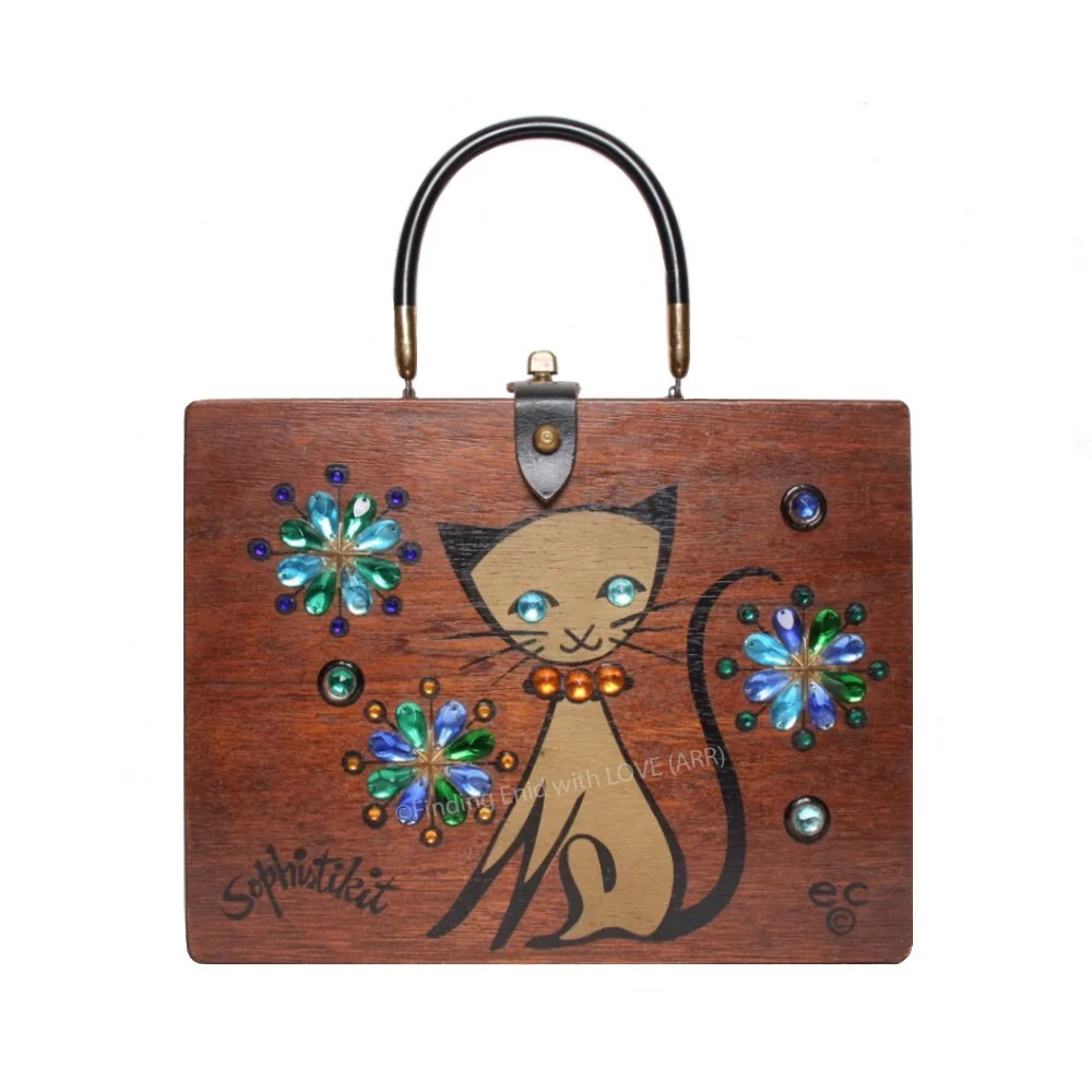 Finding Enid with LOVE - Sophistikit Box Bag (tan and blue)
